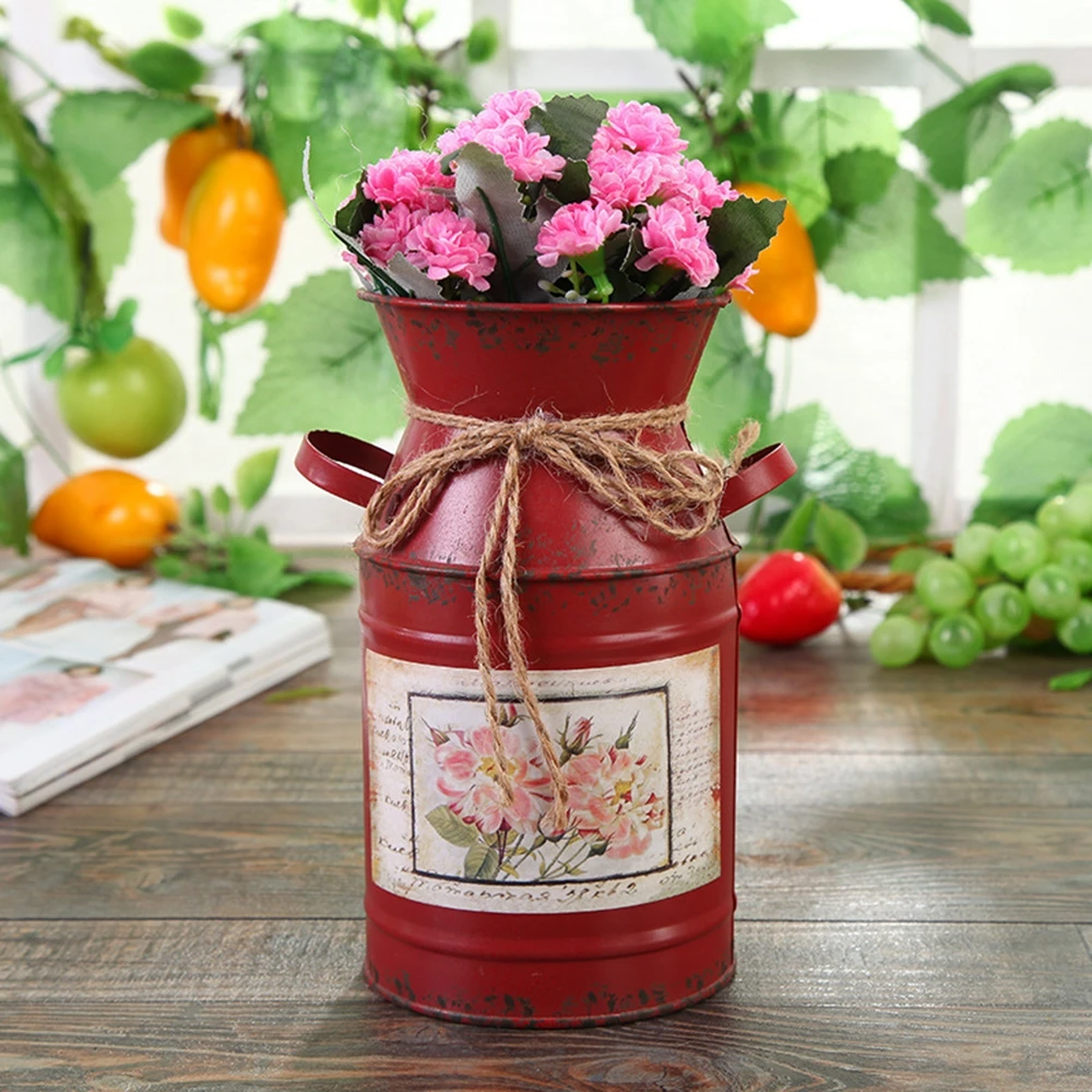 Садовые растения железное ведро дома декоративные горшки композиция ремесла