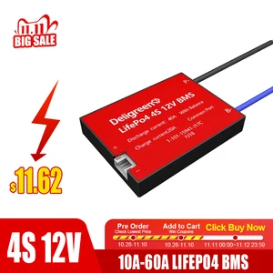 Аккумуляторная батарея BMS 4S, 12 В, 10 А, 20 А, 30 А, 40 А, 50 А, 60 А для LiFePO4, литиевая, водонепроницаемая