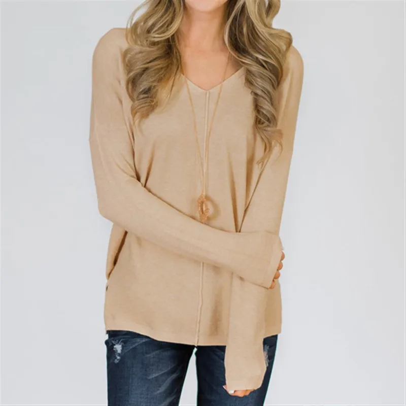 Длинный трикотажный свитер для женщин 2019 осенне-зимний вязаный пуловер