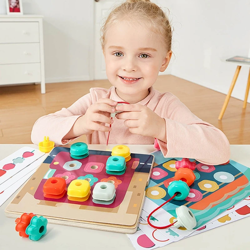 

T5EC Children's Cute Wooden Blocks Multiple Shaped Blocks Toy Portable Educational Toys Improve Intelligence Educational Toys