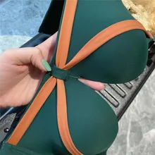 BraBra – sous vêtements Sexy pour femmes, brillant, à la mode, couture de couleur, réception de poitrine, Push Up sans fil  (1)