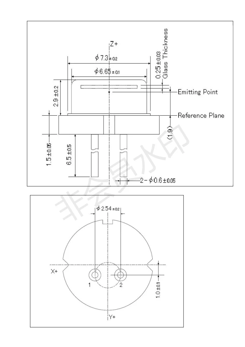 NICHIA NDB7K75 / NDB7K75T φ 9 мм синий 450 нм 3 5 Вт + лазерный диод LD (импульс Вт) жестяной контакт