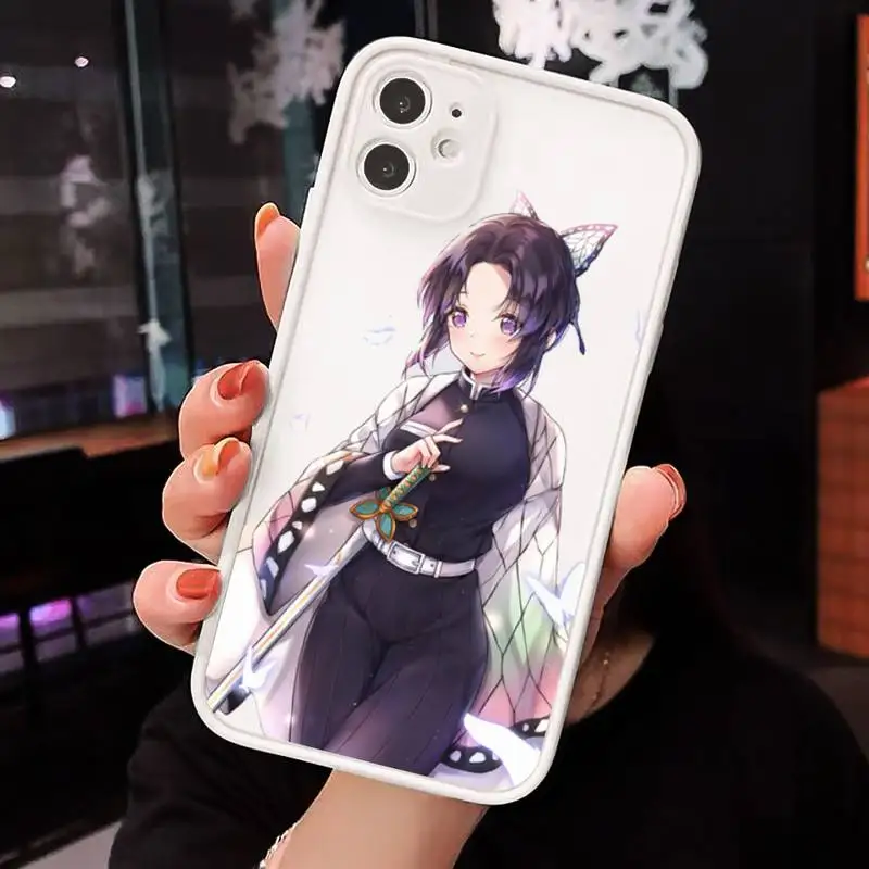 

Kochou Shinobu Phone Case Matte Transparent for iPhone 7 8 11 12 s mini pro X XS XR MAX Plus cover funda