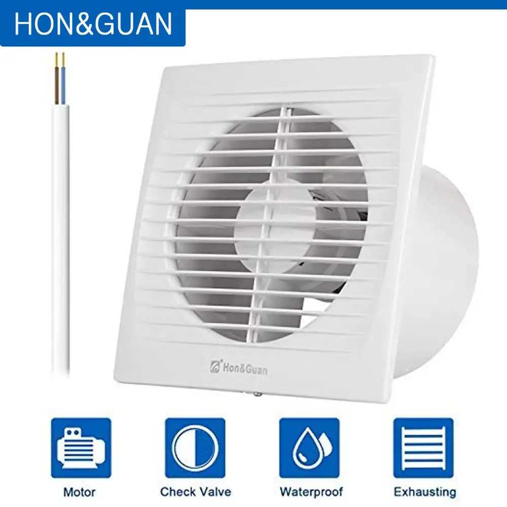 Hon&Guan 6'' Home Silent Exhaust Fan Ceiling Window Wall Mount Kitchen Hood Ventilation Toilet Air Extractor HGA-150C