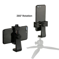 universal phone tripod mount adapter cellphone clipper stand vertical 360 degree adjustable holder for iphone 11 samsung s10 s20