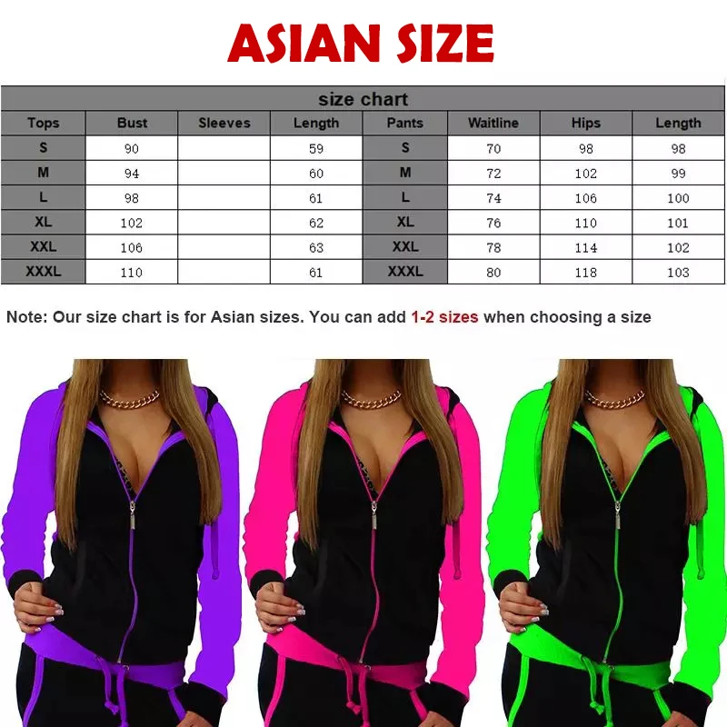 

2021 Printed Tracksuit Women 2 Piece Set Zipper Sweatshirt+Pants Sportwear Women's Sports Suit Hooded Hoodies Set Female Clothes