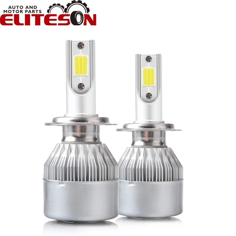 

Eliteson Led Headlight Car Light H1 H4 H7 H11 9005 9006 Automobile Headlamp C6 Fog Bulbs 6500K 72W 12V 8000LM IP68 Auto Lamp
