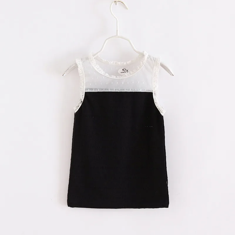 Новинка 2021 яркий жилет с ремнем для девочек хлопковый кружевной воротник от 2 до 7