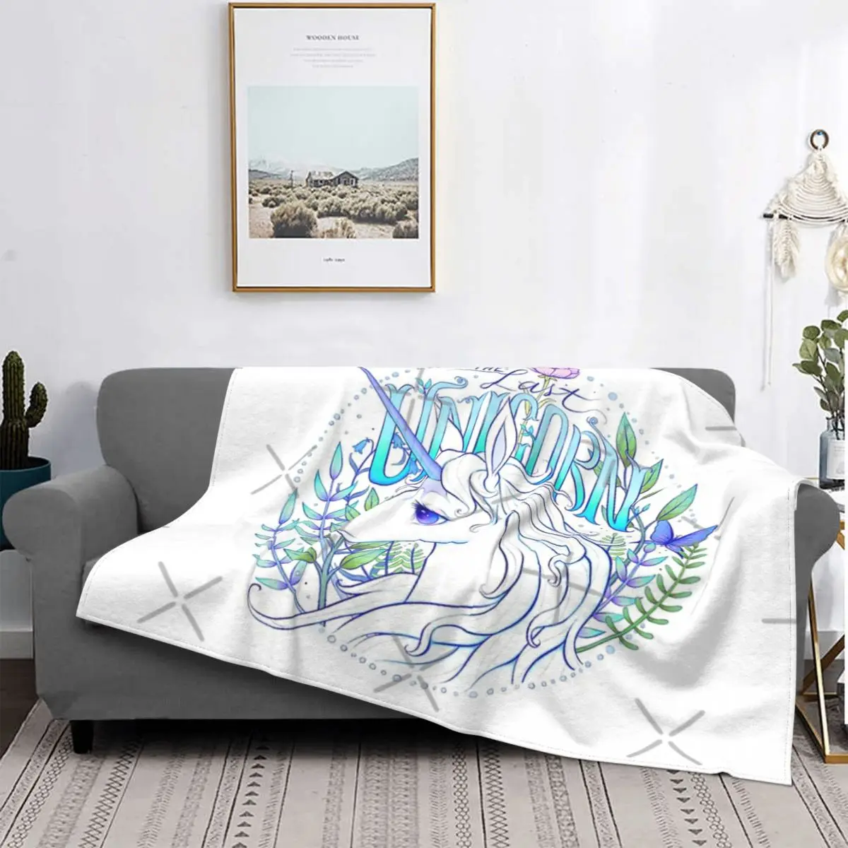 

The Last Unicorn 1 Blanket Bedspread Bed Plaid Plaid Anime Plush Throw Blanket Islam Prayer Rug