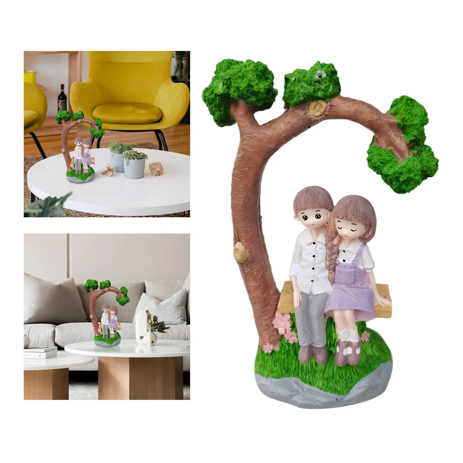 

Cute Miniature Couples Figurines Resin for Furnishing Decorative Gifts