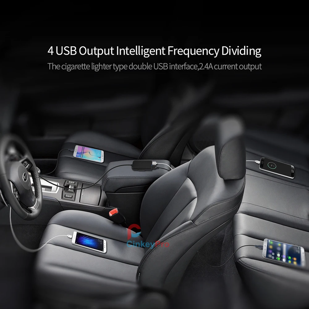 Автомобильный прикуриватель QC3.0 4 порта 2 А 3 1 универсальное быстрое зарядное