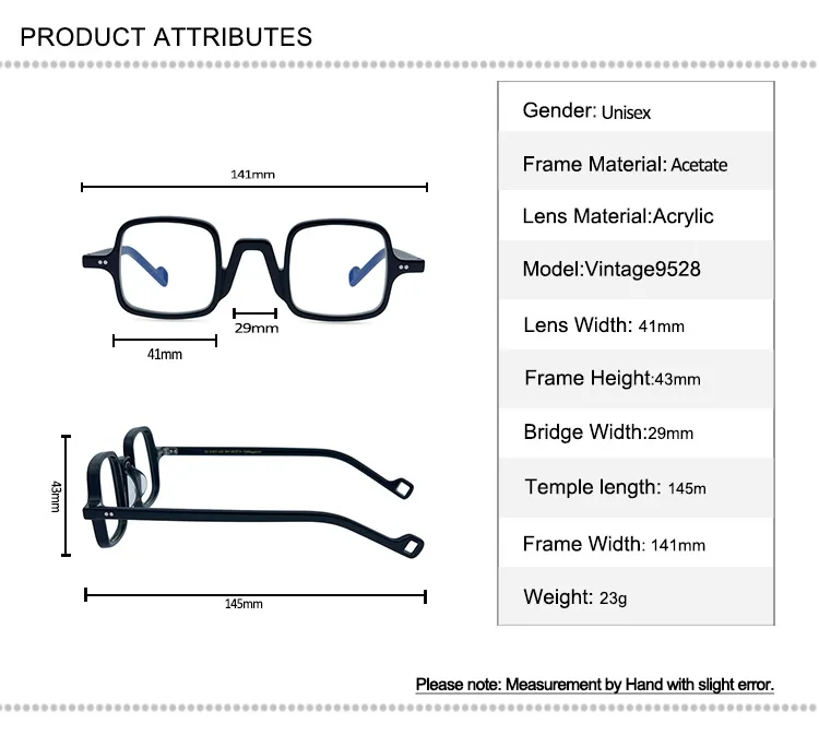

Small Square Acetate Glasses Frame Vinatge Men Myopia Eyeglasses High Quality Clear Lens Goggle Retro Optical Eyewear Women