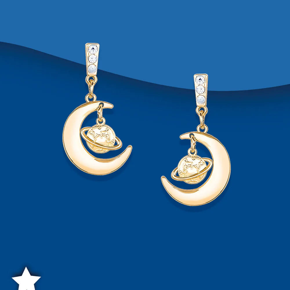 

Женские Оригинальные серьги YVV113, серьги из серебра 925 пробы в виде планеты, Луны, земли