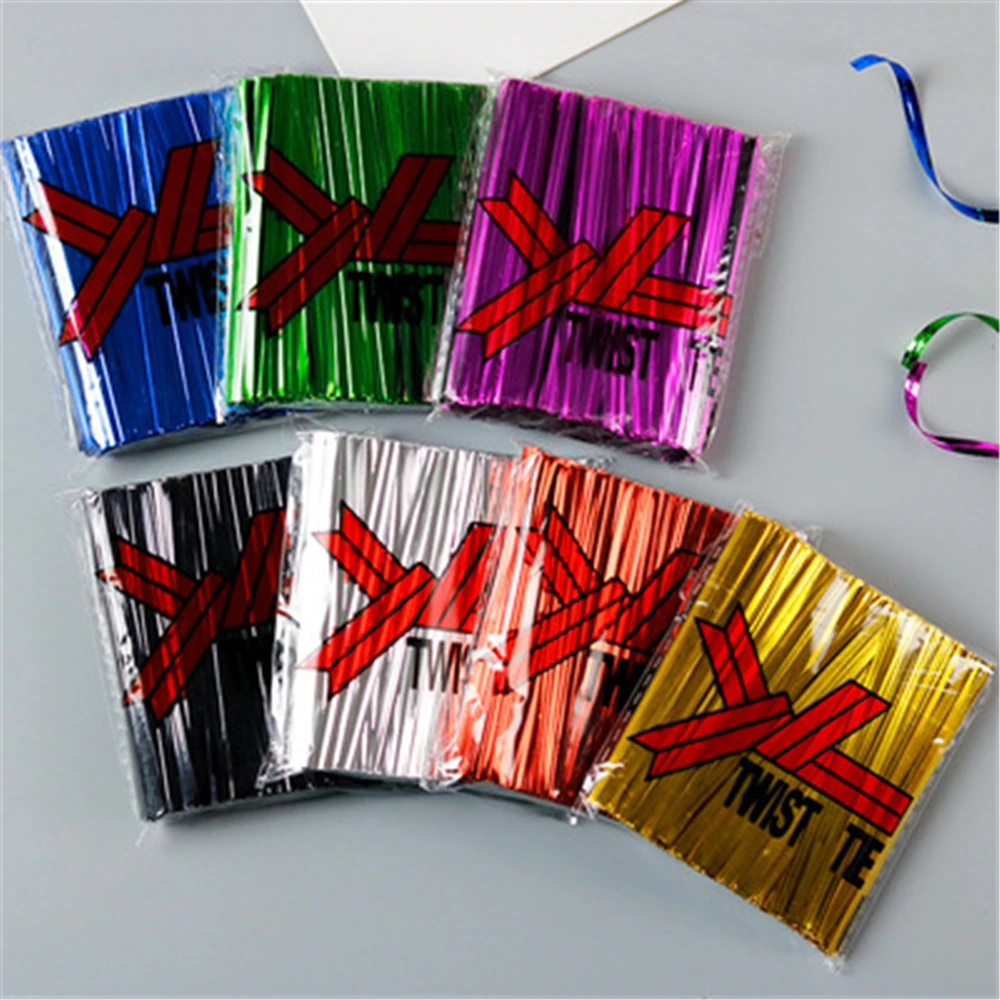 800 шт./упак. перевязки проволока для конфеты металлик золотые торт поп