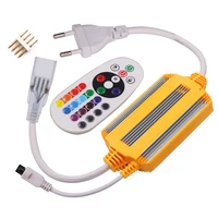 waterproof ip68 220v neon light rgb controller eu plug 1500w with ir 24key remote controller for 5050 2835 led strip neon light