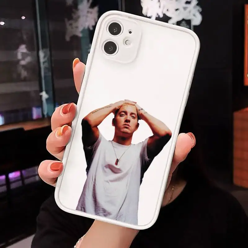 

Eminem rapper singer Phone Cases matte transparent For iphone 7 8 11 12 plus mini x xs xr pro max cover