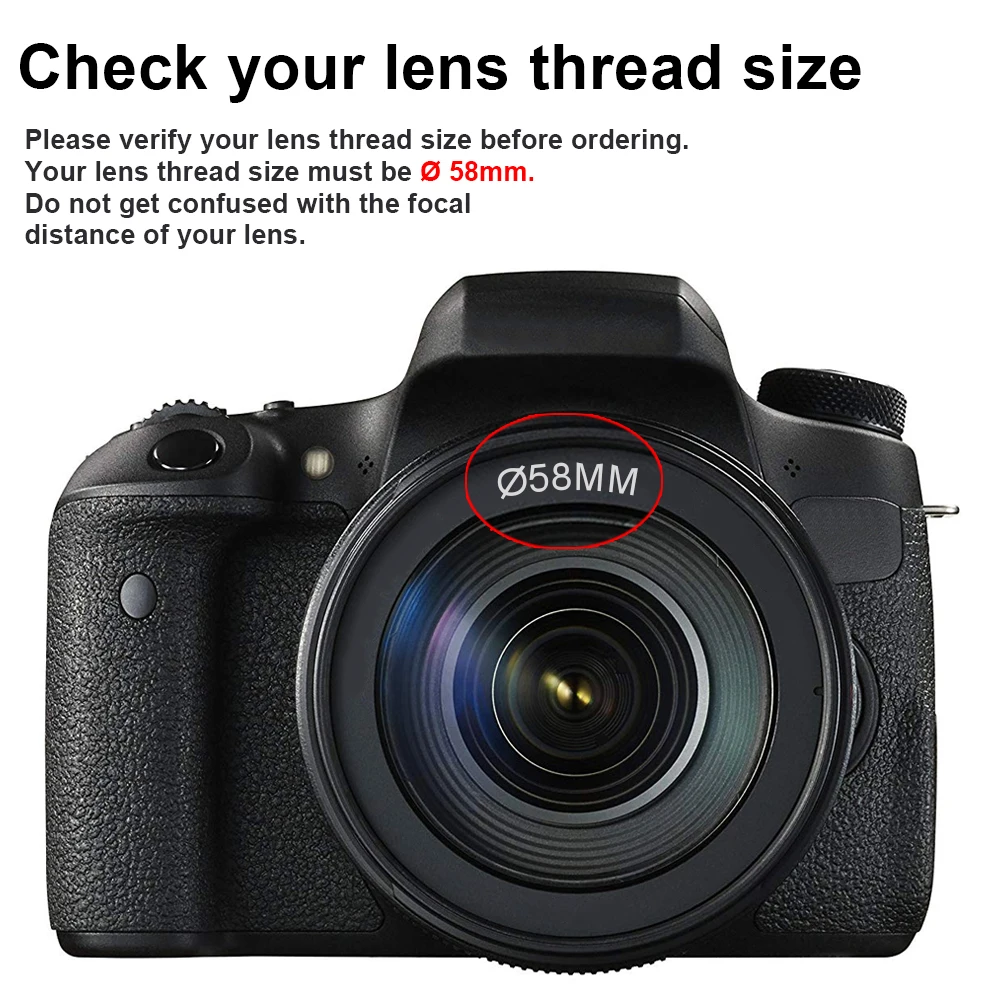 58 мм 0.43x HD широкоугольный объектив (w/Macro part) для Canon EOS 760D 650D 600D 550D Rebel T7i T6s T6i T6 T5i T5 T4i