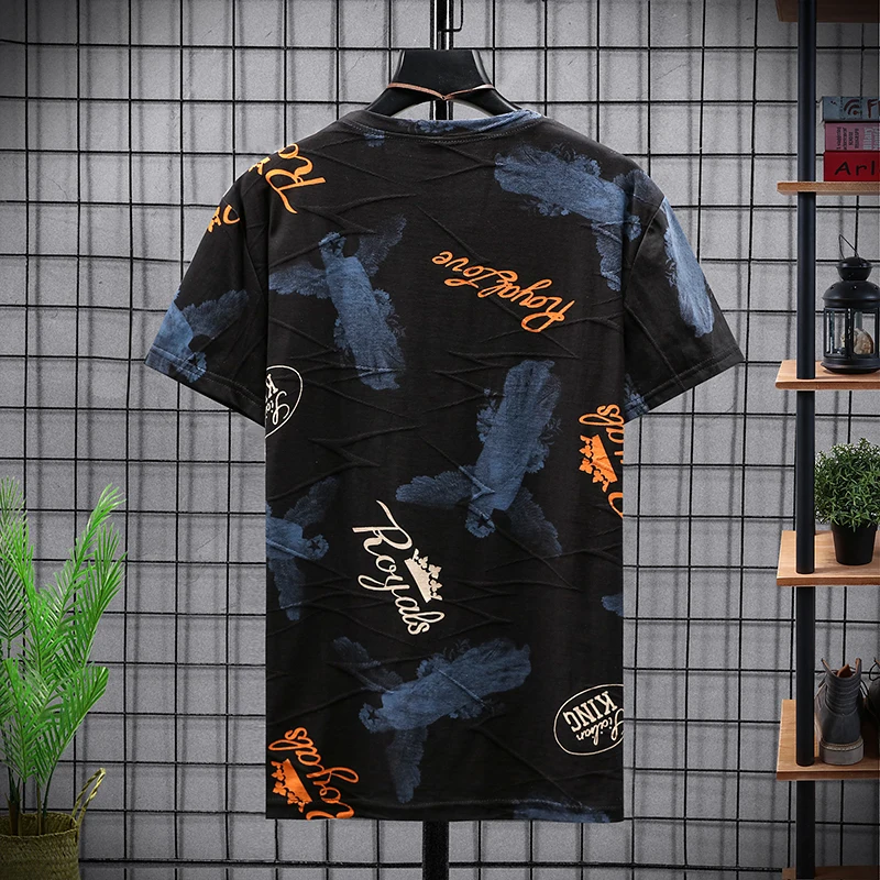 

2020 Summer New Men's Cotton Fashion Casual Short-Sleeved round Neck Short-Sleeved T-shirt