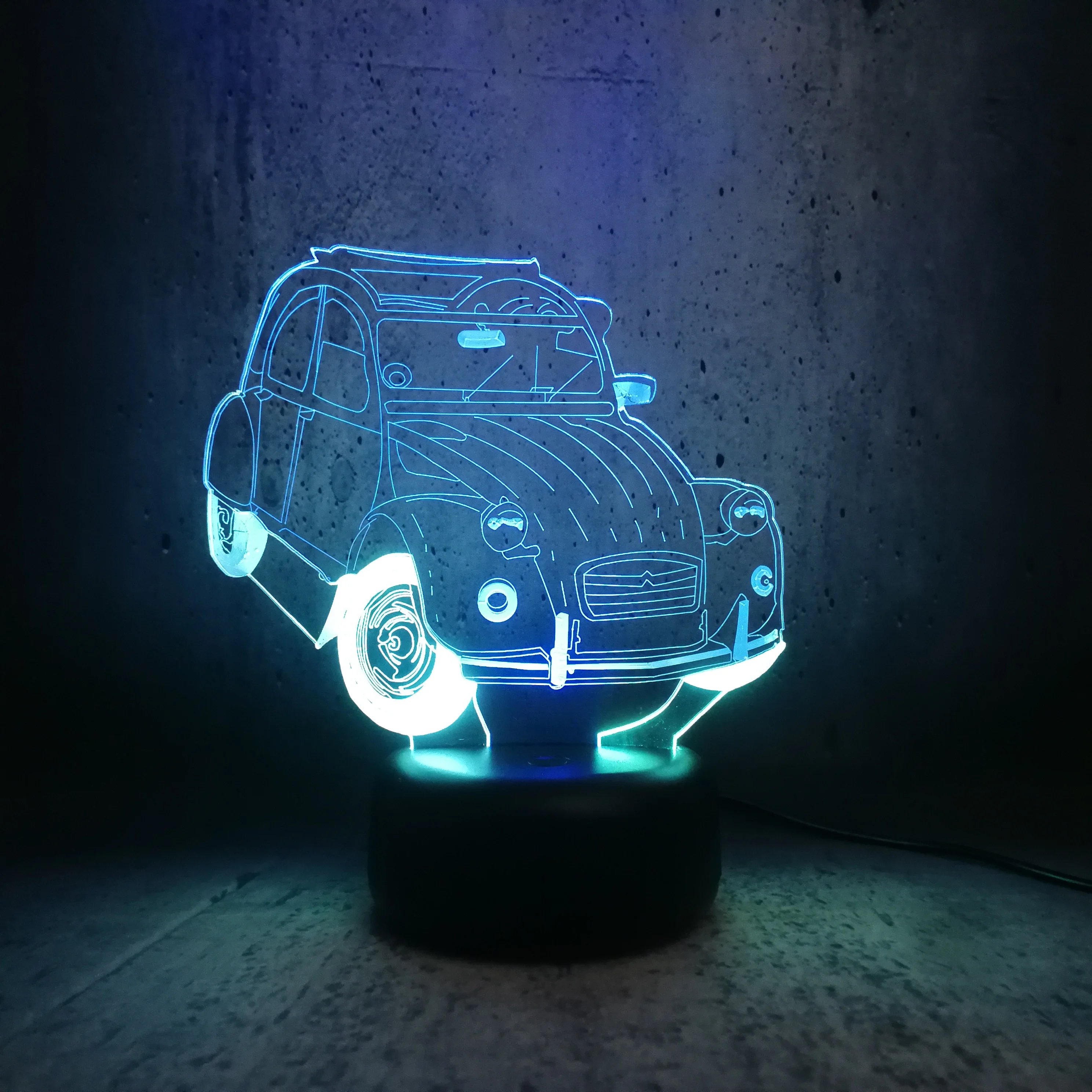 Классический автомобиль 3D лампа светодиодный микс двойной цвет лампы 7 цветов
