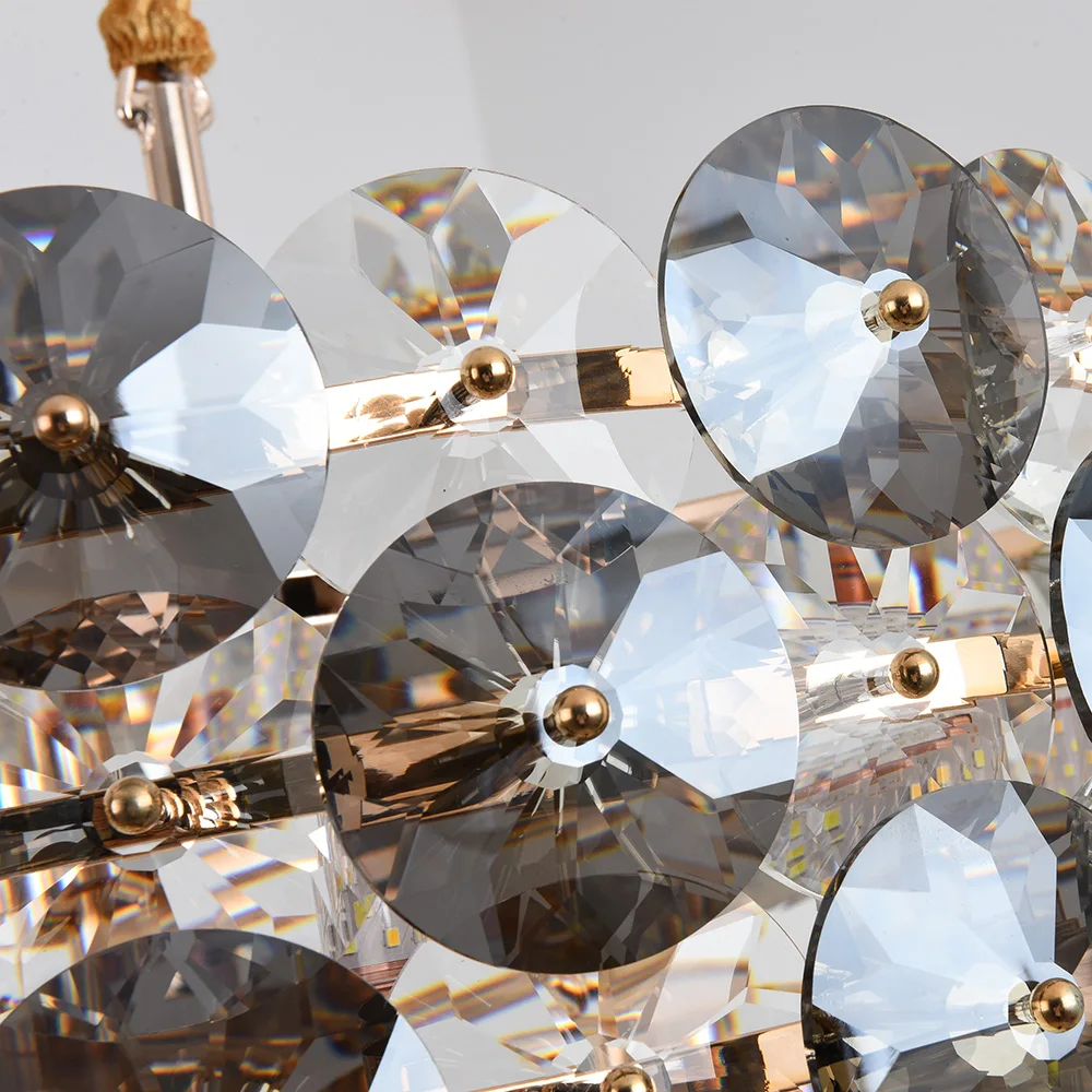 

Modern Crystal Chandelier Bedroom Dining Room Chain Cristal Lamp Round Gold Home Decor Light Fixture for Living Room Luxury E14