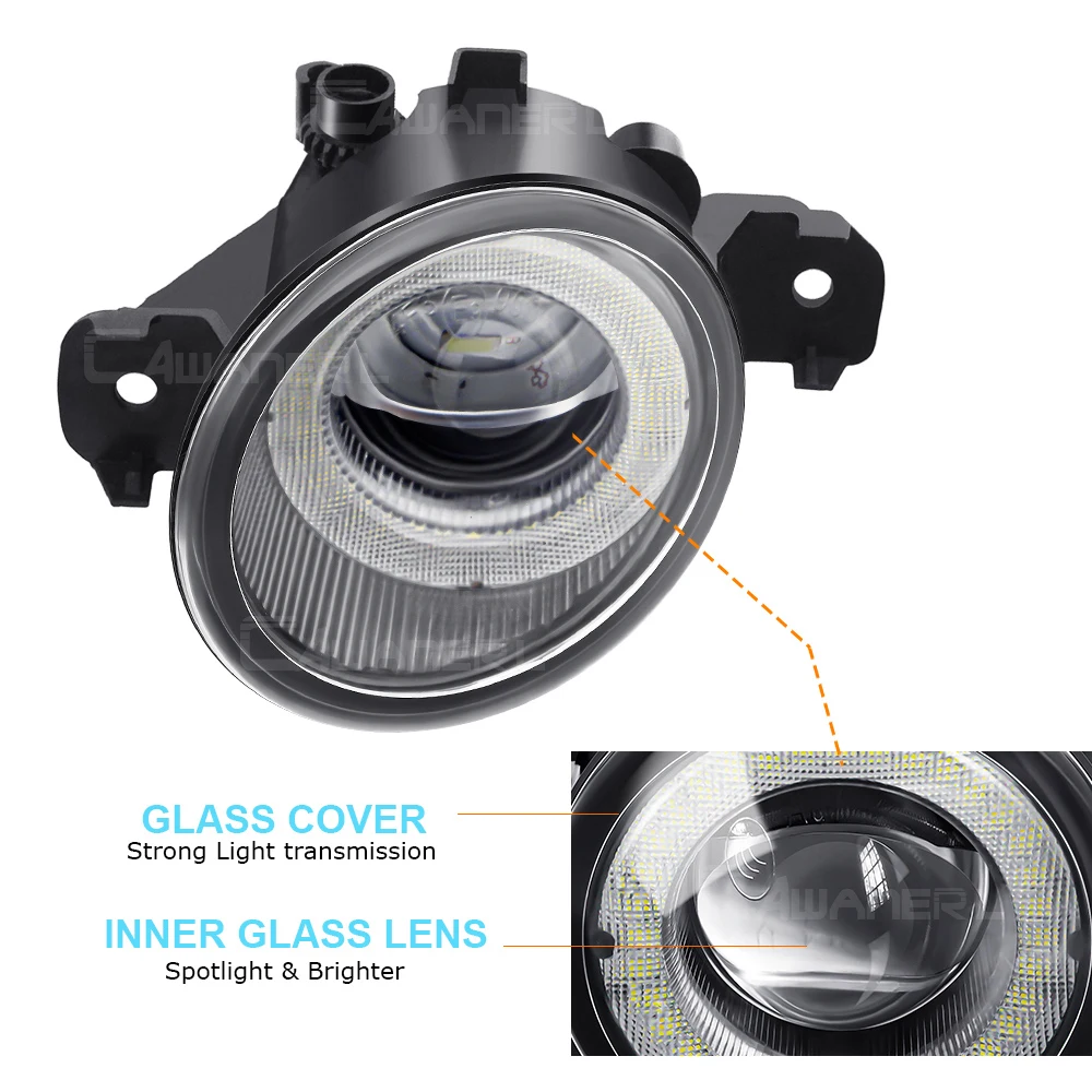 Фото 2 светодиодных противотуманных фар в сборе для Nissan Altima Coupe 2007-2013 30 Вт, передний бампер автомобиля, ангельские глазки, DRL, дневные ходовые огни 8000LM 12 В №2