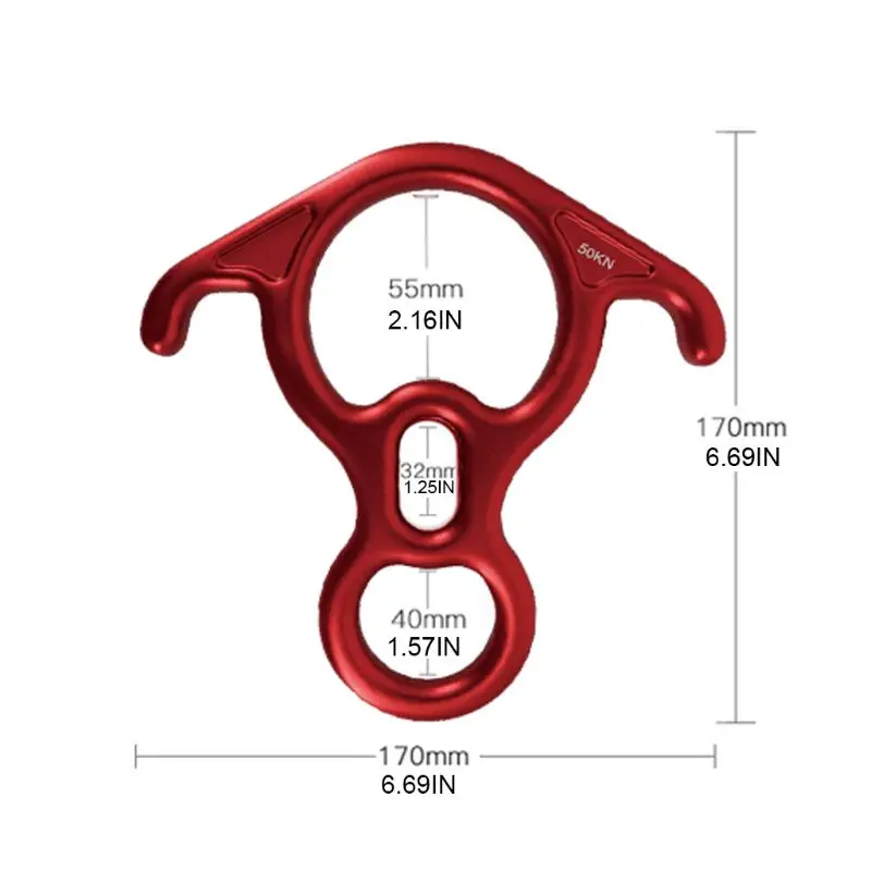 

50KN Rescue Figure 8 Descender Outdoor Rock Rescue Gear Rappelling Carabiner