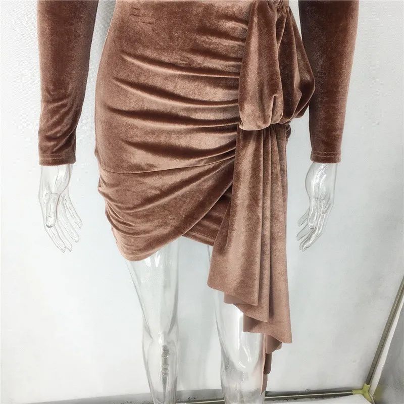 Бархатное сексуальное платье с глубоким v-образным вырезом женское облегающее