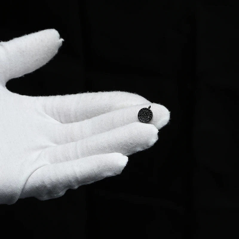 Черные маленькие круглые подвески-талисманы аксессуары для браслетов сережек