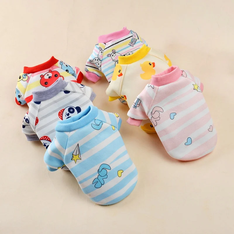 Одежда для собак зимняя теплая куртка пальто мультяшная одежда щенков толстовки