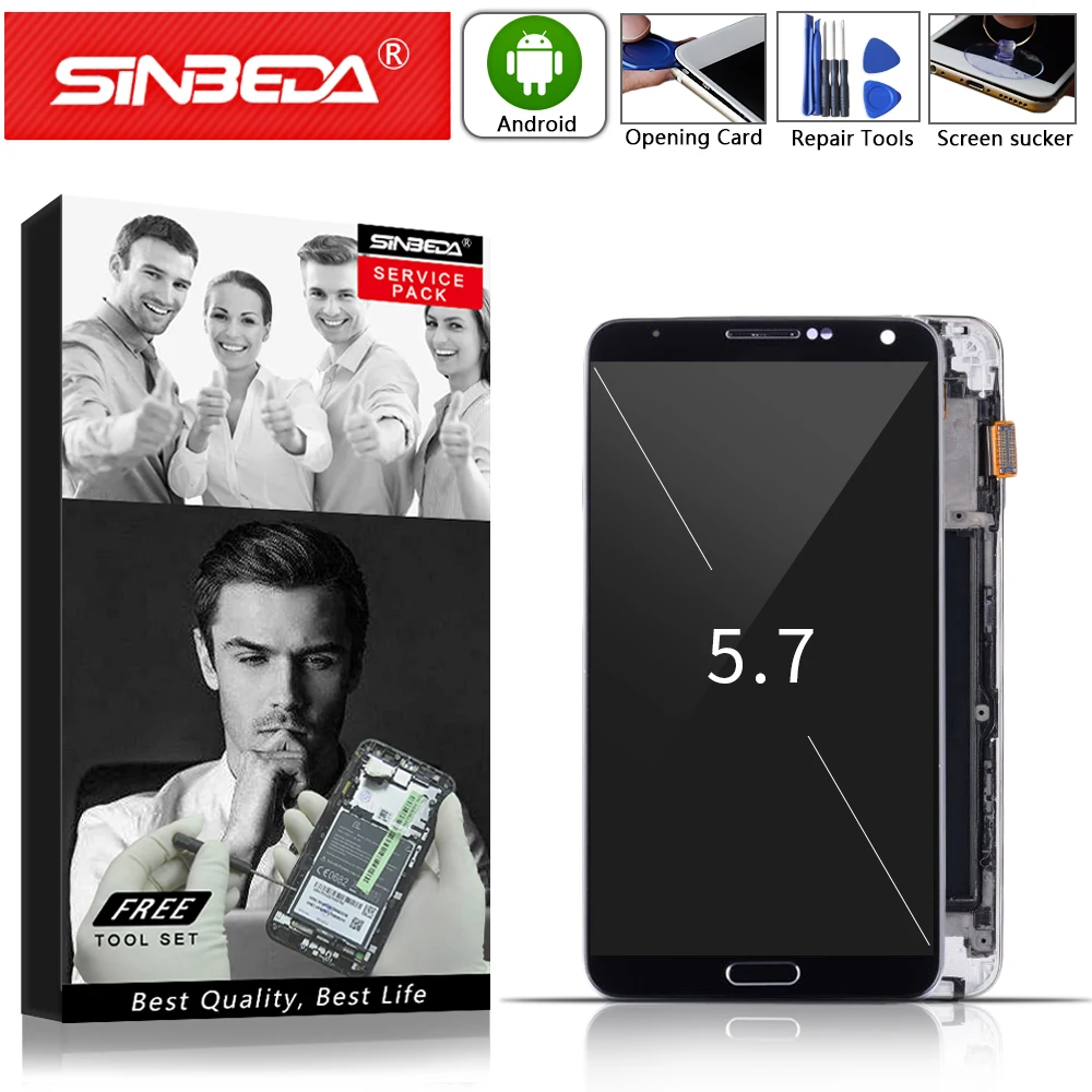Super AMOLED 5 7 &quotдля SAMSUNG Galaxy Note 3 N9000 N900A N9005 N9006 сенсорный ЖК дисплей с рамкой для Samsung