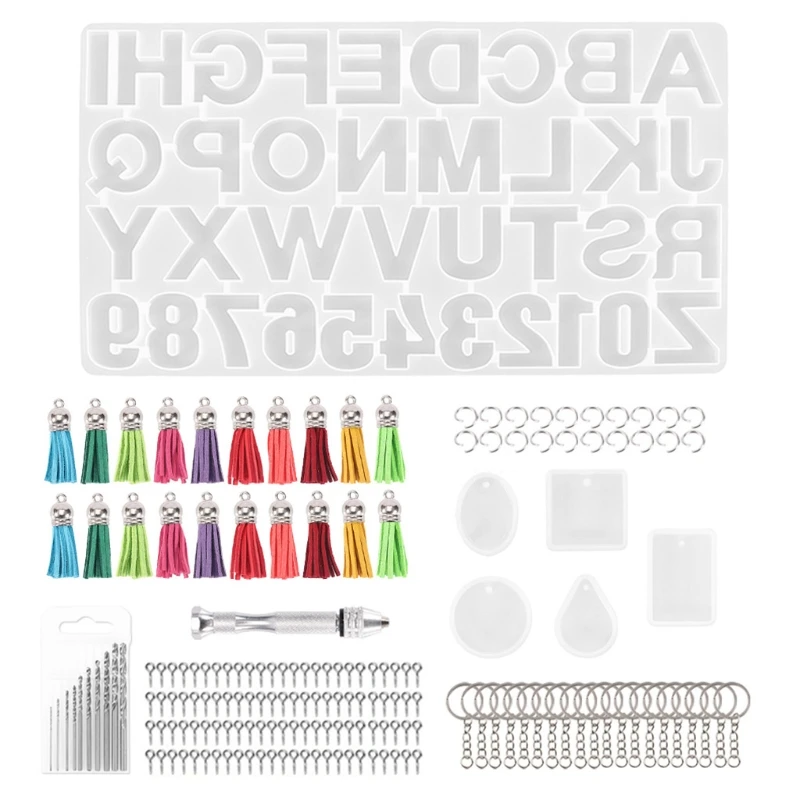 

1 Set DIY Crafts Jewelry Keychain Making Crystal Epoxy Resin Mold Alphabet Letter Number Pendants Casting Silicone Mould