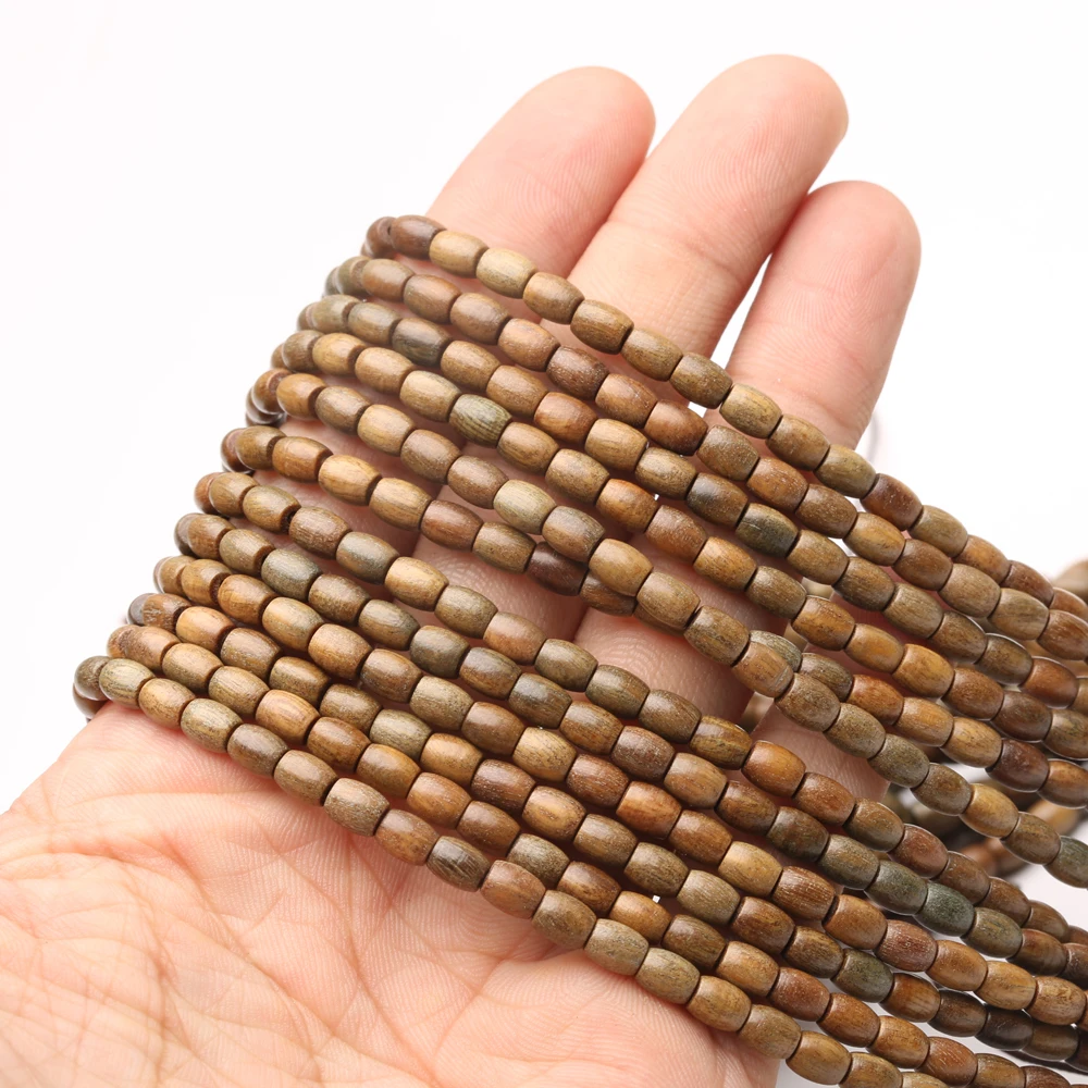 Деревянные бусы четки ожерелье из деревянных трубки бусины (4 мм X 5 мм) 160 печатная