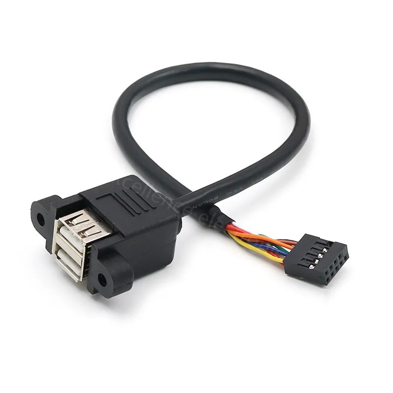 1 шт. 30 см Внутренняя Материнская плата Dupont 9pin шаг 2 54 мм к двойному порту USB 0 A