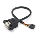 1 шт. 30 см Внутренняя Материнская плата Dupont 9pin шаг 2,54 мм к двойному порту USB 2,0 A женский винт замок Панель Крепление кабель 30 см