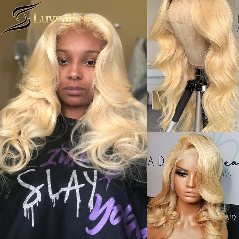

Wavy 613 Blonde 13x6 Hd Transparent Lace Frontal Wigs For Black Women Invisible Full 40 Inch Human Hair Front Wig Pre Plucked
