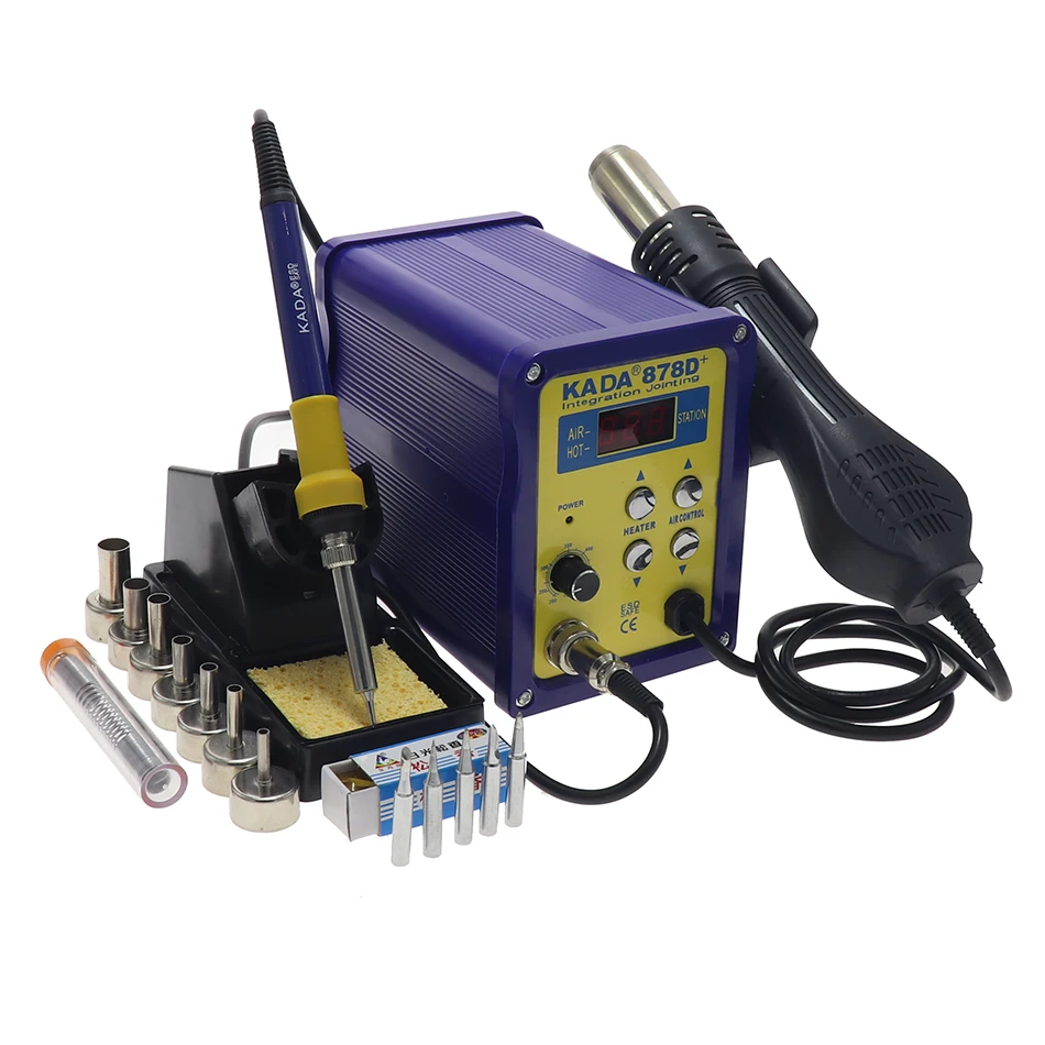 Када 878D цифровой дисплей паяльная станция горячий воздушный пистолет