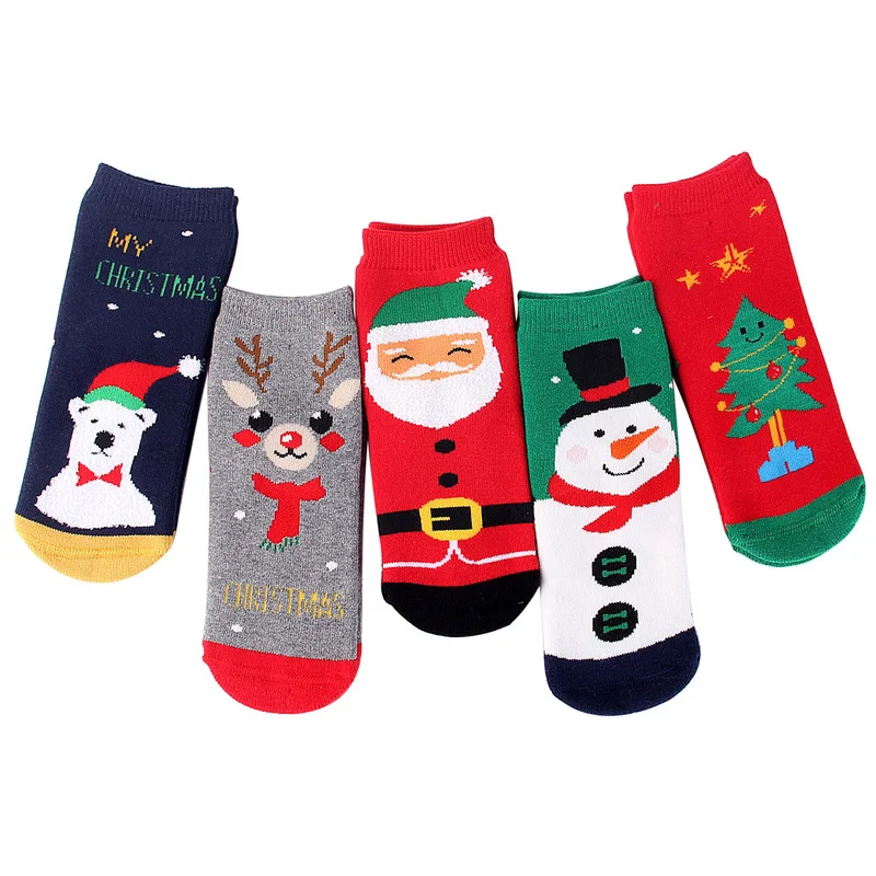Calcetines con dibujos animados bonitos para ni&ntilde;os, calcet&iacute;n c&aacute;lido y grueso de felpa, 5 par/lote-4