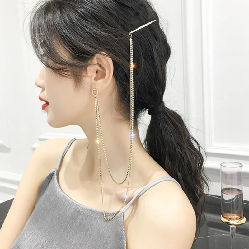 Женские длинные серьги цепочки Solememo золотистые с имитацией сверла аксессуары