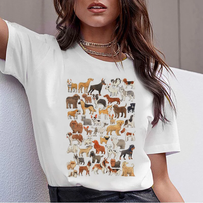 Women Harajuku Funny Cute French Bulldog Frances German Shepherd T-shirt Pit Bull Tshirt Top Female Dachshund Pug Teckel tshirt | Женская