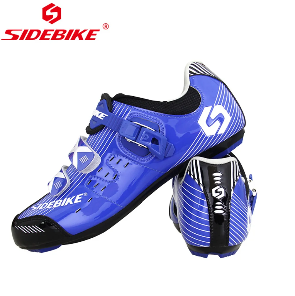 blue black Sidebike/велосипедная обувь для шоссейного велосипеда, износостойкая, противоскользящая, дышащая, для спорта на открытом воздухе, мужская, велосипедная обувь с замком - Цвет: blue black