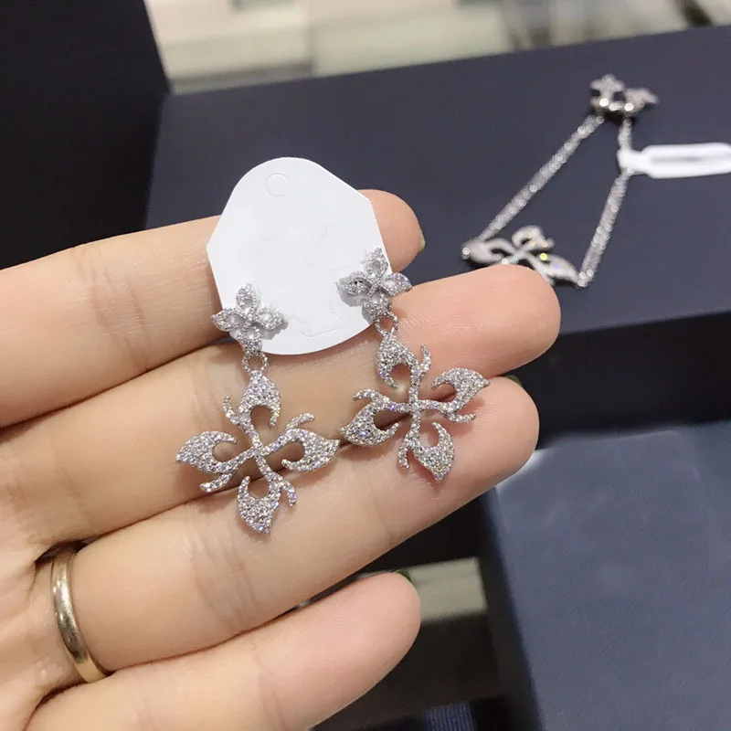 UMGODLY Luxury Brand Orchid Earring Zirconia Stones Women Holiday Simplicity DIY Star Fashion Party Jewelry | Украшения и