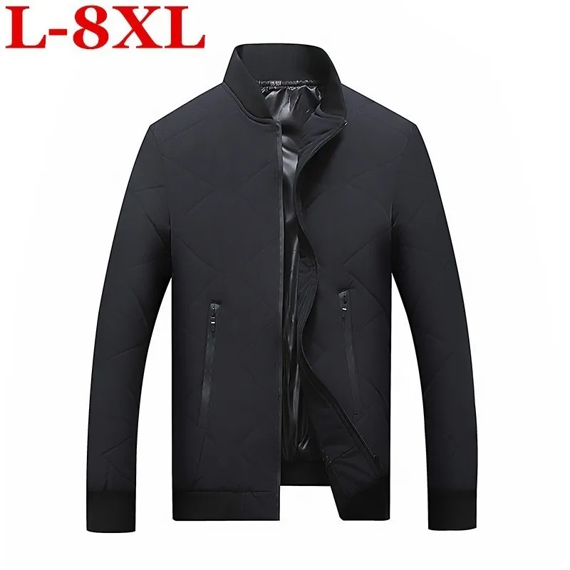Новинка 8XL 7XL 6XL 5XL размера плюс модная мужская парка со стоячим воротником мужские