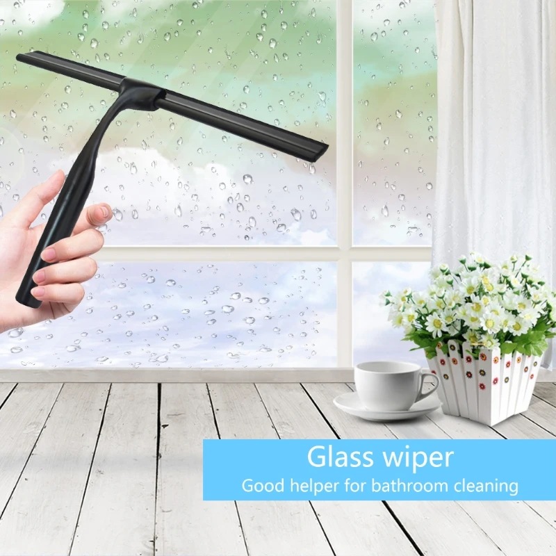 

Stainless Steel Shower Squeegee Window Wiper Cleaner with Non-slip Handle Suction Hook for Car Bathroom Home