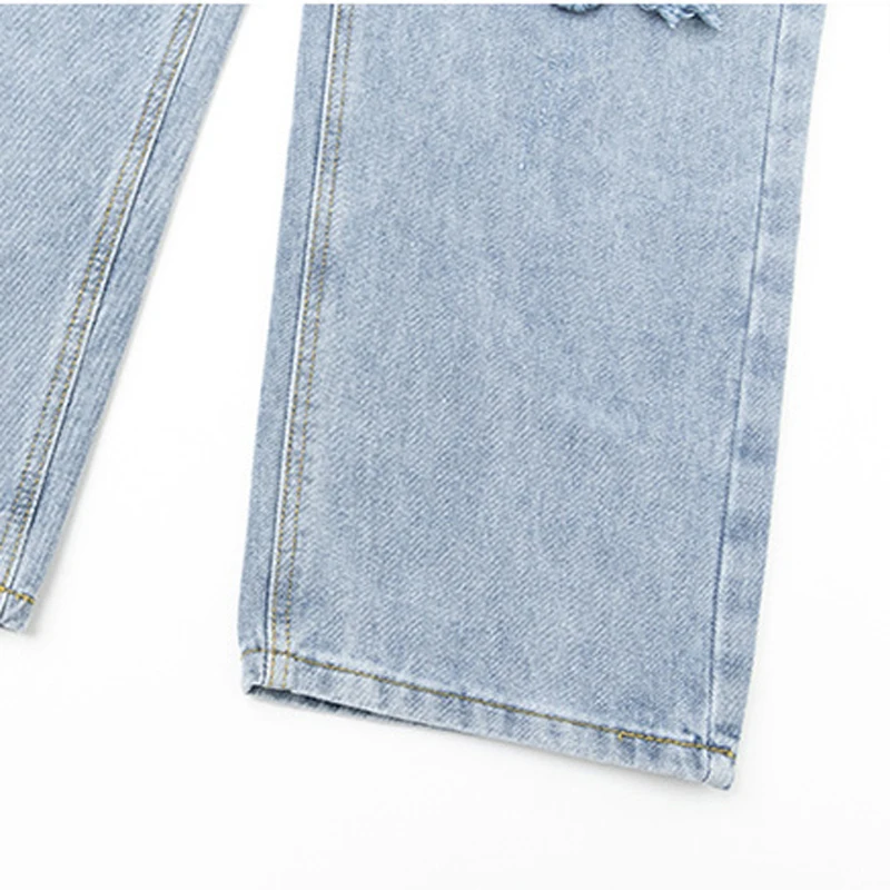 

Gothic Ripped Hole Jeans for Mens 2021 Fashion Japanese Casual Clothes Teen Straight Leg Denim Pants Vintage Hip Hop Streetwear