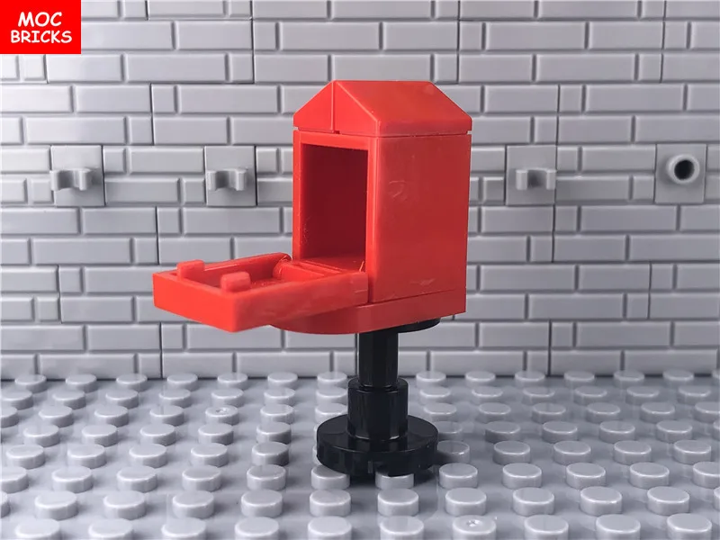 20 компл./лот кубики MOC DIY красный почтовый ящик модель фигурки Детские