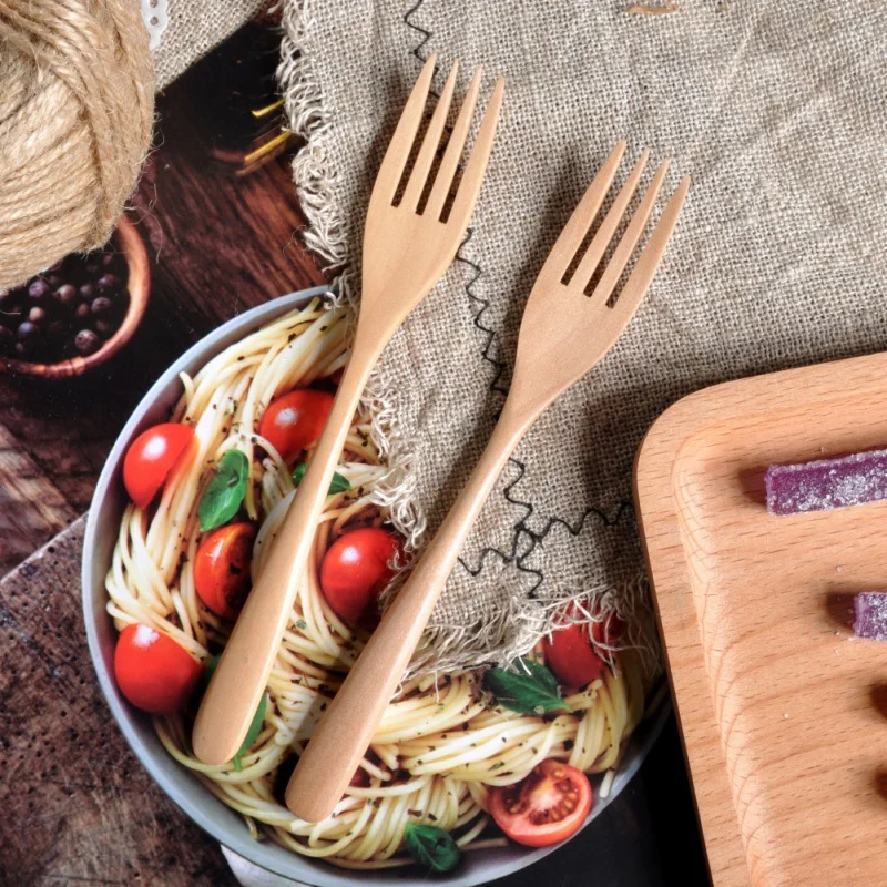 Новые деревянные вилки для кухонной ложки с длинной ручкой кофе чая меда