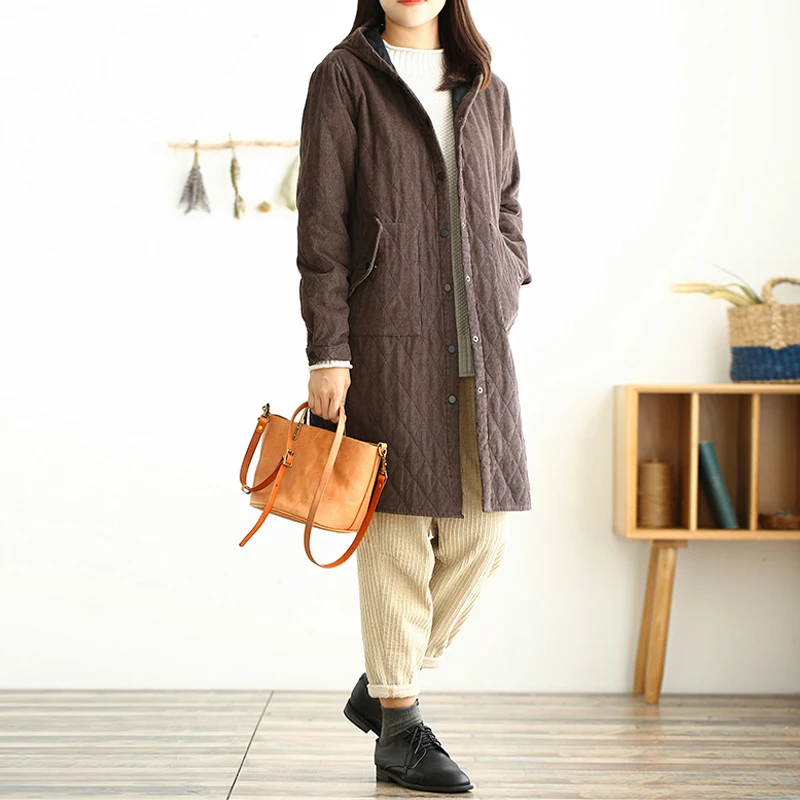 Новинка 2019 года женское вельветовое пальто с капюшоном в стиле ретро сезон осень