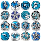 5 шт.лот кнопки ювелирные изделия 18 мм кнопки с синими стразами Морская звезда Дельфин Русалка талисманы подходят для кнопки браслета ювелирные изделия