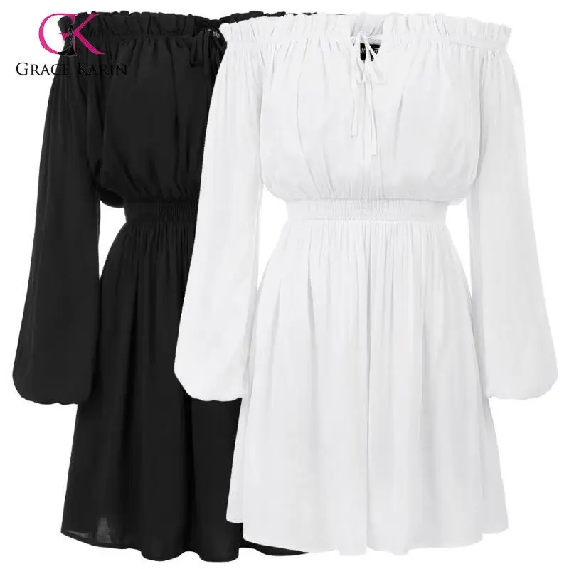 Женское платье из вискозы Grace Karin однотонное элегантное с длинным рукавом