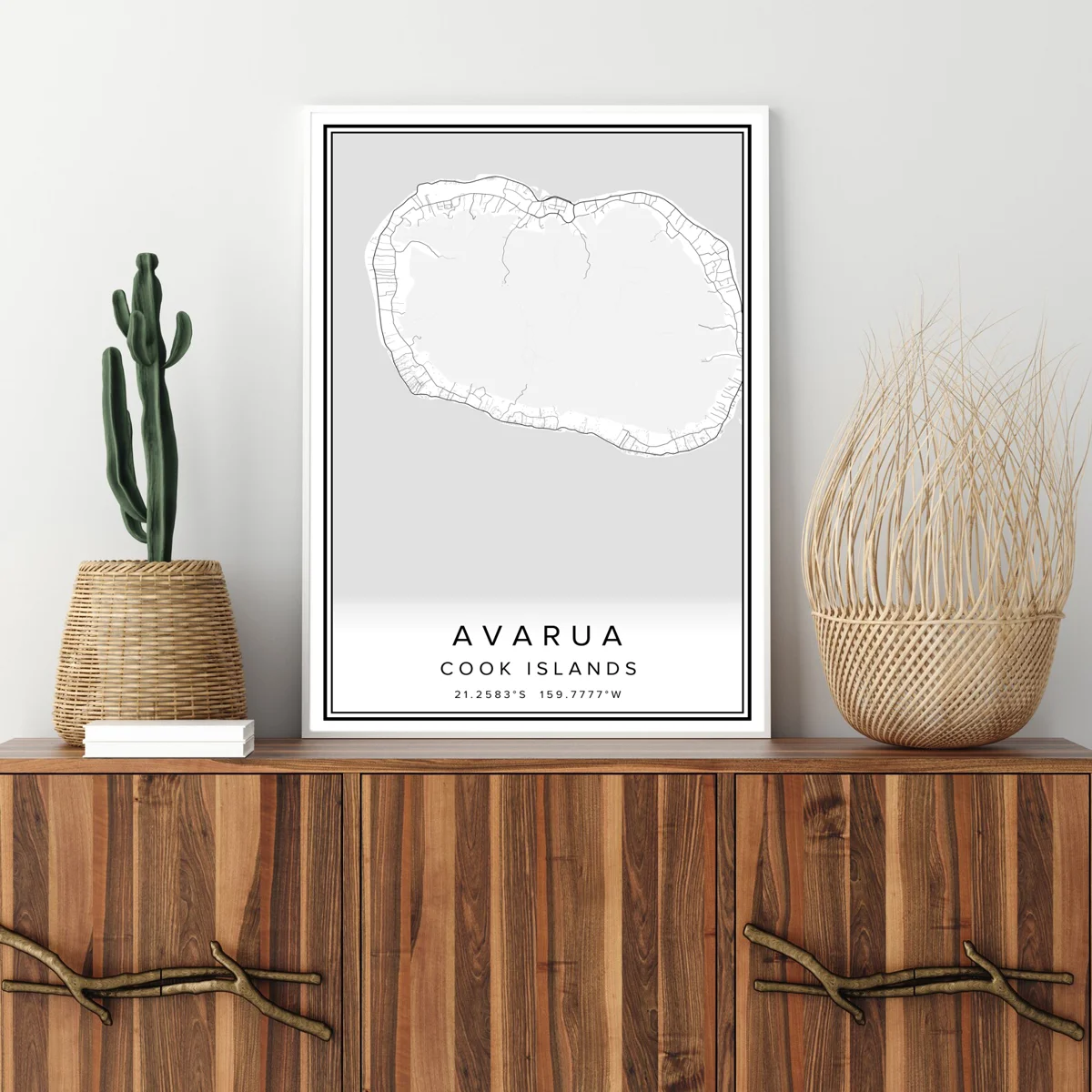 AVARUA of Cook Islands city map print poster canvas wall art |